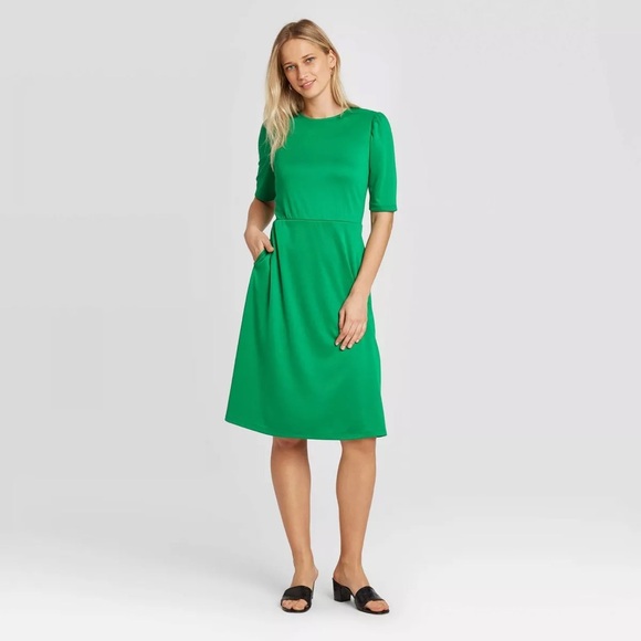 Who What Wear Dresses & Skirts - Who What Wear Green Short Sleeve Midi Dress, Size XL